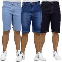 Kit 3 Bermudas Masculinas Jeans Com Lycra Qualidade Prime Kit 3 Bermudas Masculinas Jeans Com Lycra Qualidade Prime