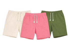 Kit 3 Bermudas Masculinas Linho Premium Off White, Rosa e Verde Oliva
