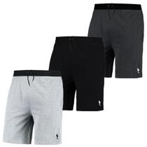 Kit 3 Bermudas Masculinas Moletom Algodão Casual Conforto