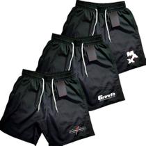 Kit 3 Bermudas Mauricinho tactel Masculino MIX para treino e Academia