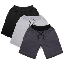KIT 3 Bermudas Moletom Masculina Confortável