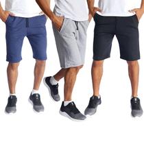 Kit 3 Bermudas Moletom Masculino Short Academia