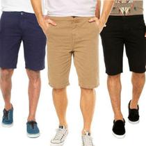 KIT 3 Bermudas Sarja - Black today