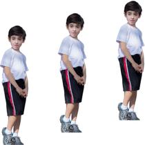 Kit 3 Bermudas Short Infantil Tactel