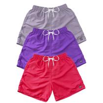 Kit 3 Bermudas Short Praia Neon Mauricinho Verão Cordão 017