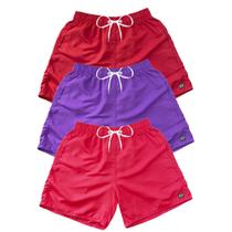 Kit 3 Bermudas Short Praia Neon Mauricinho Verão Cordão 019 Kit 3 Bermudas Short Praia Neon Mauricinho Verão Cordão 019