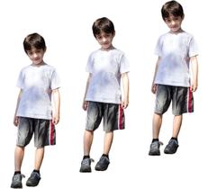 Kit 3 Bermudas Short Tactel Infantil Praia Verão Escolar 214