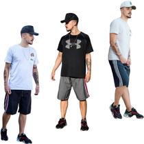 Kit 3 Bermudas Tactel Academia Fitness Esportiva Verão 195