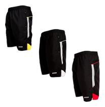 Kit 3 Bermudas Tactel Masculina 3 Bolsos Elástico Nova7 Kit 3 Bermudas Tactel Masculina 3 Bolsos Elástico Nova7