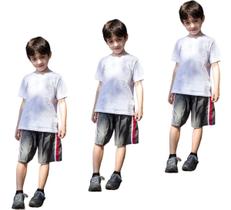 Kit 3 Bermudas Tactel Masculino Infantil Praia Verão R 214