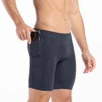 Kit 3 bermudas térmica masculina com bolso corrida treino academia