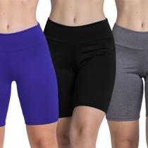 KIT 3 Bermudinha Fitness Suplex Bella Fiore Roupa Para Academia Treino Moda Feminina Musculação