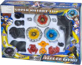 Kit 3 Beyblade Metal Fusion Pião C/super Lançador Brinquedos Kit 3 Beyblade Metal Fusion Pião C/super Lançador Brinquedos