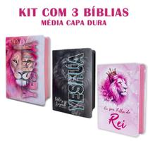 Kit 3 Bíblias Letra Grande luxo com Harpa - Edição de Promessas Kit 3 Bíblias Letra Grande luxo com Harpa - Edição de Promessas