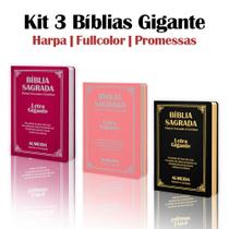 Kit 3 Biblias Sagrada Letra Gigante - Palavras de Jesus em Vermelho - C/ Harpa Kit 3 Biblias Sagrada Letra Gigante - Palavras de Jesus em Vermelho - C/ Harpa