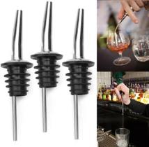 Kit 3 Bico Dosador em Inox p/ Garrafa Azeite Vinagre Vinho