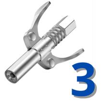 Kit 3 Bicos para Graxa Acoplador com Garras de Alta Fixação para Pistola de Engraxar