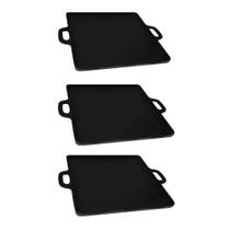 Kit 3 Bifeteiras 3X.1088-RIG Ferro Lisa Quadrada 30x30cm para Carnes Fogao Forno e Churrasqueira Rig Kit 3 Bifeteiras 3X.1088-RIG Ferro Lisa Quadrada 30x30cm para Carnes Fogao Forno e Churrasqueira Rig