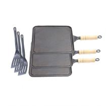 Kit 3 Bifeteiras Antiaderente Lisa 23X23Cm E 3 Espátulas Kit 3 Bifeteiras Antiaderente Lisa 23X23Cm E 3 Espátulas