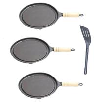 Kit 3 Bifeteiras Antiaderente Redonda Lisa 22Cm Com Espátula Kit 3 Bifeteiras Antiaderente Redonda Lisa 22Cm Com Espátula