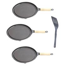 Kit 3 Bifeteiras Antiaderente Redonda Lisa 22cm com Espátula Kit 3 Bifeteiras Antiaderente Redonda Lisa 22cm com Espátula