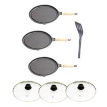 Kit 3 Bifeteiras Antiaderente Redonda Tv 23Cm E Espátula