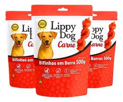 Kit 3 Bifinho Carne 500g Petisco Snack Cães Premium Pet Dog