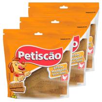 Kit 3 Bifinho Mastigável Petiscão Sabor Frango 60g Kit 3 Bifinho Mastigável Petiscão Sabor Frango 60g