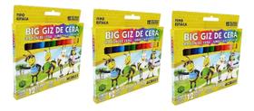 Kit 3 Big Giz De Cera Colorido Jumbo Acrilex - 12 Unidades - 09111