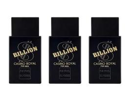 Kit 3 billion cassino royal billion cassino royal perfumes masculino de 100ml