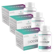 Kit 3 Biocolin Hair 500mg Silício Vitam E 60 Cap Central Nutrition