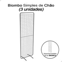 Kit 3 Biombo Expositor Simples De Chão Aramado Loja Preto