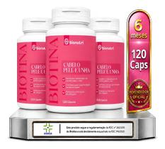 Kit 3 Biotina 120 Cáps Cabelo Pele E Unhas 6 Meses Bionutri