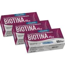 Kit 3 Biotina 45 Mcg Cabelos E Pele Arte Nativa 60 Comprimidos