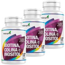 Kit 3 Biotina Colina E Inositol 100 Cápsulas (300 Cápsulas) Melcoprol