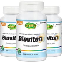 Kit 3 Bioviton Multivitamínico Unilife 120 cápsulas Kit 3 Bioviton Multivitamínico Unilife 120 cápsulas