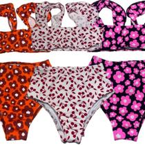 KIT 3 Biquini Babadinho Infantil Estampado WLS Modas Confortavel Básica Piscina Moda Praia Infantil