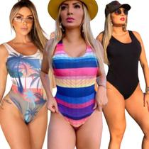 Kit 3 Biquini Maio Feminino Praia Moda Body Verão Preto Top - Dioper Store