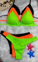 Kit 3 Biquinis Cortininha Canelado Calcinha Asa Delta Fio Duplo Texturizado de Amarrar Kit 3 Biquinis Cortininha Canelado Calcinha Asa Delta Fio Duplo Texturizado de Amarrar