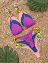 Kit 3 Biquínis DS Empina Bumbum Cortininha, Calcinha Fio com Bojo e Forro para um Verão Inesquecível