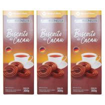 Kit 3 Biscoito Alemão Bolacha Doce Cacau Chocolate 300 gr Kit 3 Biscoito Alemão Bolacha Doce Cacau Chocolate 300 gr