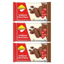 Kit 3 biscoito diet zero lactose maisena chocolate 115g lowçucar