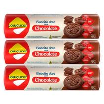 Kit 3 Biscoito Doce Diet Zero Lactose Chocolate 95G Lowçucar