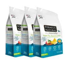 Kit 3 Biscoito Formula Natural Cães Porte Pequeno Batata Doce e Banana 250g