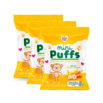 Kit 3 Biscoito Nhami Mami Mini Puffs Snack Banana e Cenoura 15g