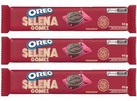 Kit 3 Biscoito Oreo Selena Gomez - Leite Cond. E Canela 90g