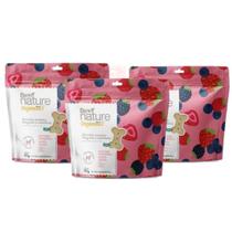 Kit 3 Biscoito P/Cães Be Nature Organnact Morango, Framboesa 150g