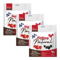 Kit 3 Biscoito para Cães PetDog Natural Frutas 150g