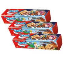 Kit 3 Biscoito Recheado Danix Sabor Chocolate 130g