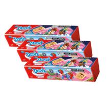 Kit 3 Biscoito Recheado Danix Sabor Morango com 130g